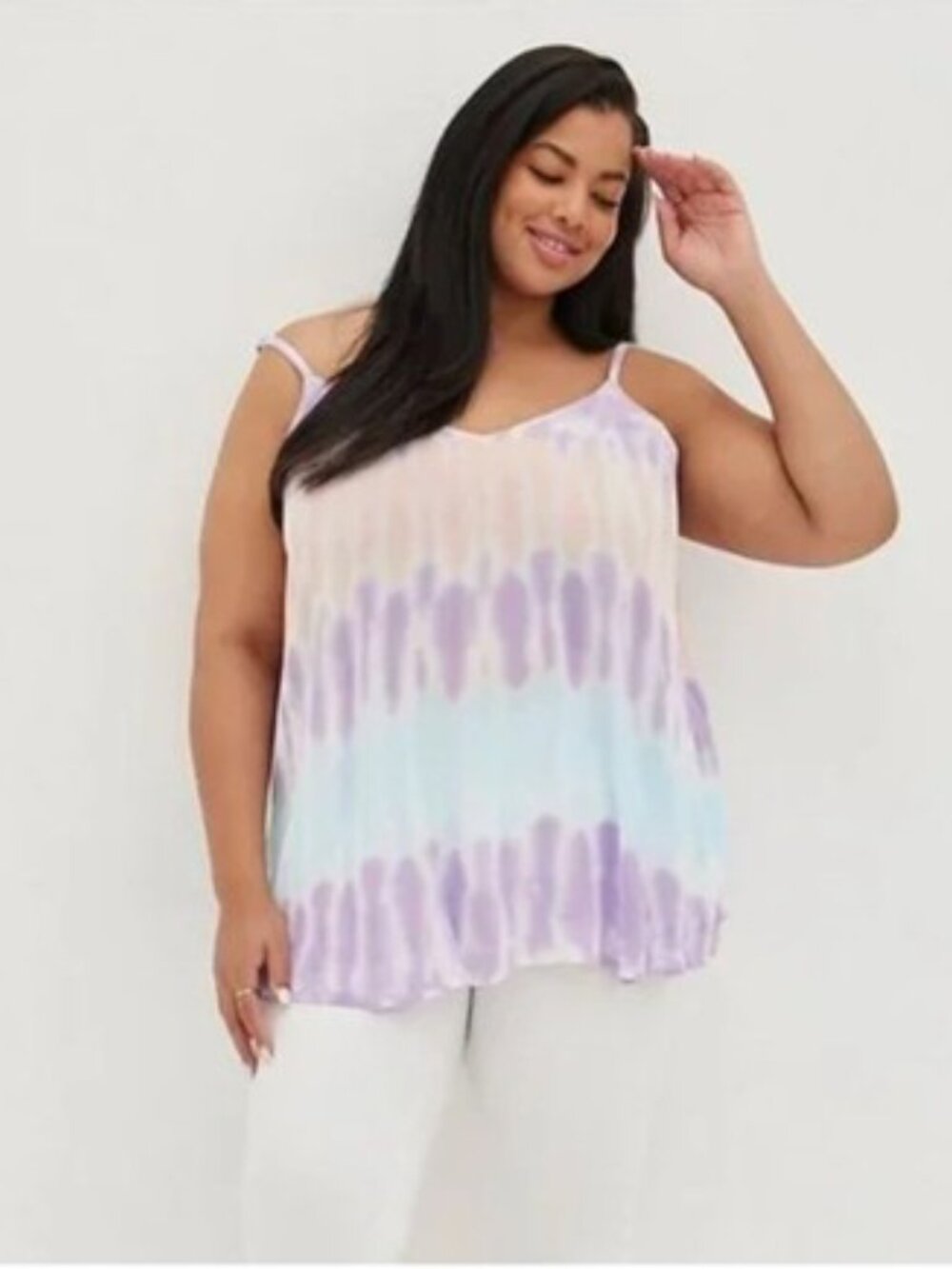 Torrid Sophie swing cami, pink tie dye, size 2